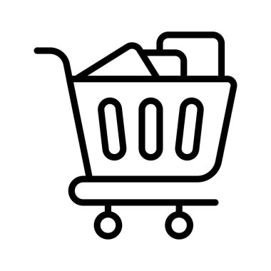 Satın alınacak eşyalar için alışveriş arabası simgesi