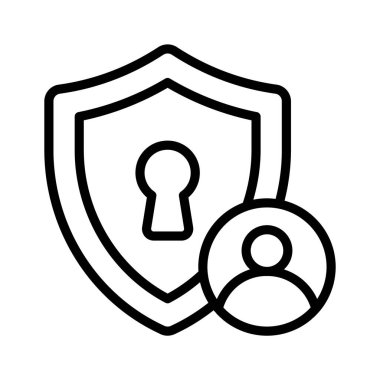 Güvenlik veya mahremiyet simgesi olarak kilit sembollü kalkan