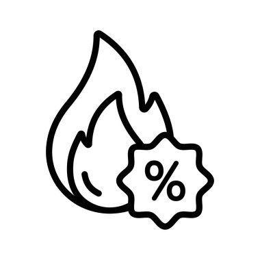 Büyük anlaşmalar için yüzde sembolü olan alev simgesi