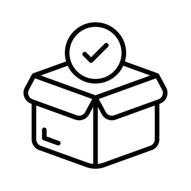 Onaylanmış veya onaylanmış paketi simgeleyen işaretli kutu