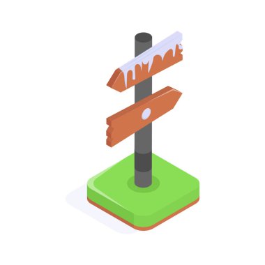 Farklı yönleri gösteren okları olan ahşap levha simgesi