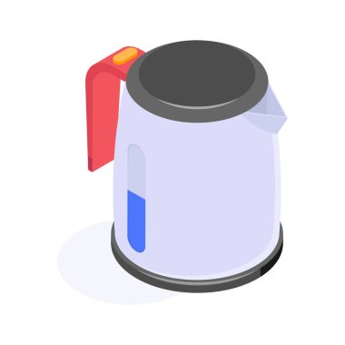 Su kaynatmak için beyaz elektrikli su ısıtıcısı.