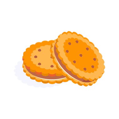 Modern tarzda leziz ve kremalı kurabiyelerin ikonu.