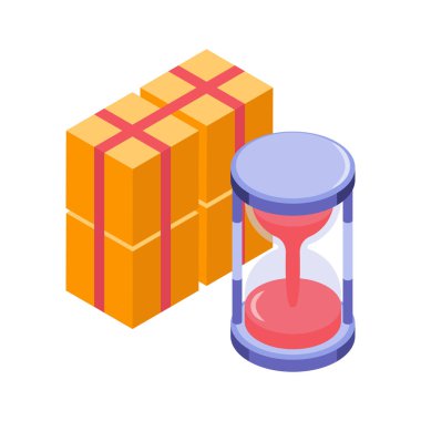 Nakliye ya da teslimat için bir kum saati izleme süresi