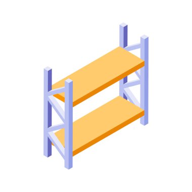 Boş depo rafları stok yerleştirmeye hazır