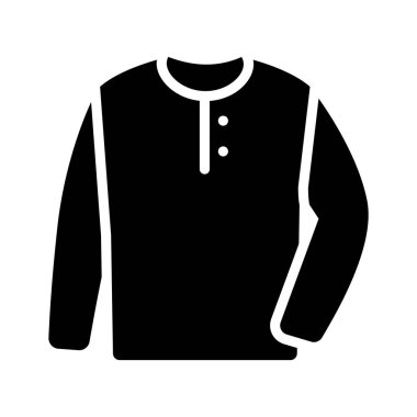 Düğme detaylı sıradan bir henley tişörtün simgesi
