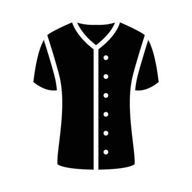 Resmi ya da günlük kıyafet için düğmeli bir gömleği temsil eden simge