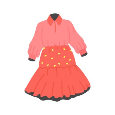 Modern tasarım biçiminde frill maxi vektör tasarımı