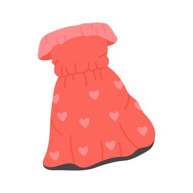 Cute off shoulder dress with heart patterns, ready to use icon