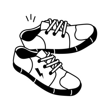 Spor ayakkabısı simgesini modern stilde kullanmaya hazır