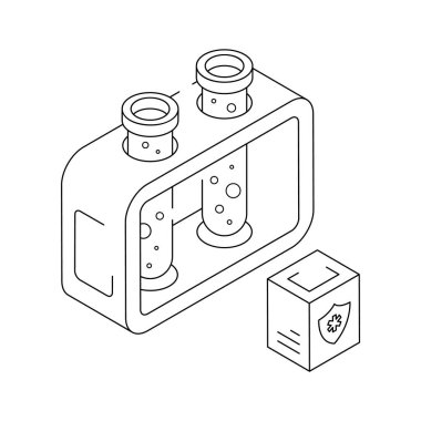 Tıbbi analiz için test tüpleri ve laboratuvar kurulumu
