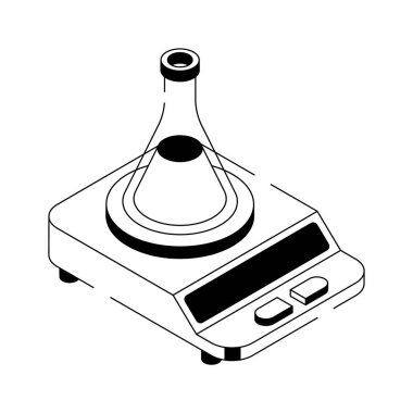 Laboratuvar deneyleri ve kimyasal analizler için ölçek ve deney tüpü