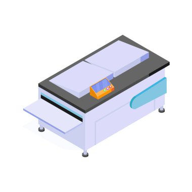 Ctp plaka işlemci makine izometrik simgesi modada