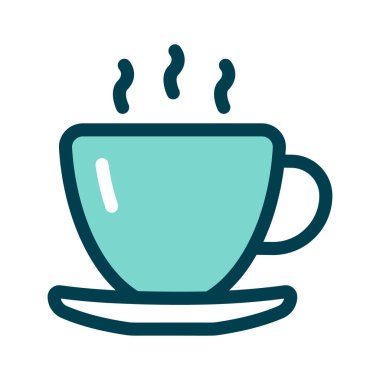 Mola ya da içeceği temsil eden dumanı tüten bir kahve fincanı.