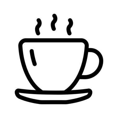 Mola ya da içeceği temsil eden dumanı tüten bir kahve fincanı.