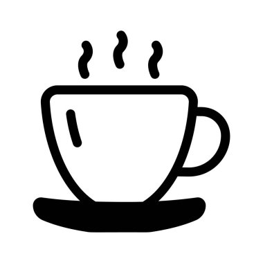 Mola ya da içeceği temsil eden dumanı tüten bir kahve fincanı.