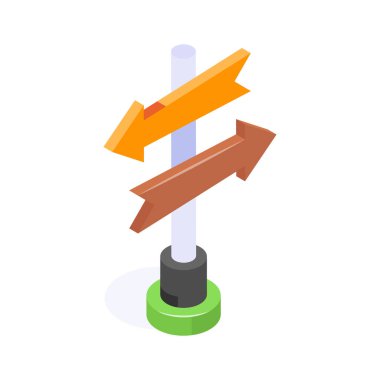 İzometrik biçimdeki işaret direğinin iyi tasarlanmış simgesi