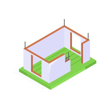Gayrimenkul gelişimini sembolize eden, devam eden bir ev çerçevesi