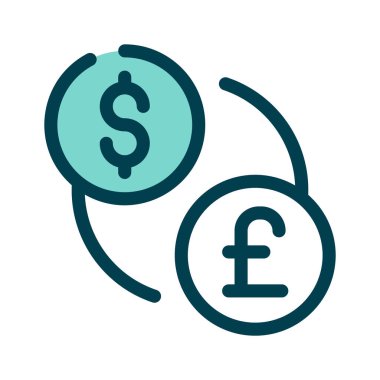 Uluslararası para alışverişini temsil eden para birimi simgelerini gösteren simge