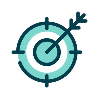 İş amaçlarına ulaşmayı temsil eden oklu bir hedef.