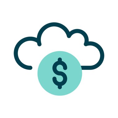 Bir dolarlı bir bulut, bulut tabanlı finansal hizmetleri simgeliyor.