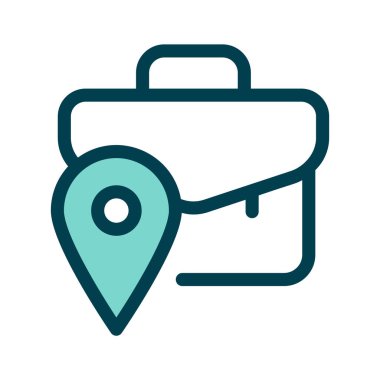 İş seyahatini sembolize eden lokasyon rozetli bir çanta.