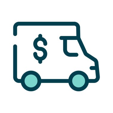 Bir dolarlık bir minibüs, iş lojistiği ya da teslimatları temsil ediyor.