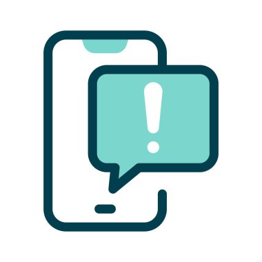 Uyarı simgesine sahip, mobil iş uyarılarını sembolize eden bir akıllı telefon