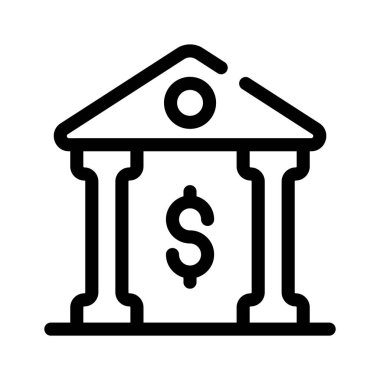 Finans kurumları ve tasarruf kurumlarını temsil eden klasik banka binası simgesi