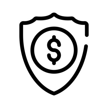Dolar işaretli bir kalkan, finansal güvenliği simgeliyor.