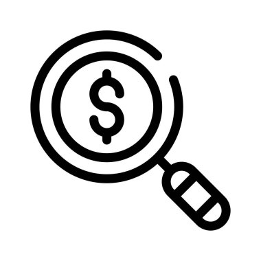 Bir doların üzerindeki büyüteç, finansal keşfi sembolize ediyor.