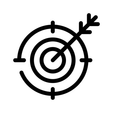İş amaçlarına ulaşmayı temsil eden oklu bir hedef.