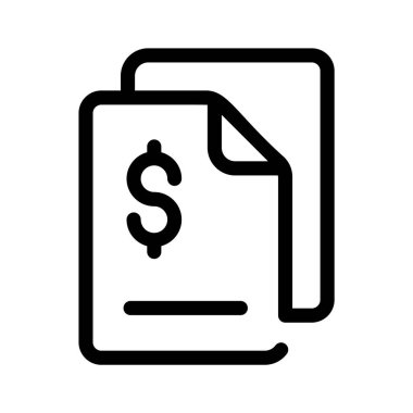 Dolar sembollü, mali kayıtları temsil eden bir belge.