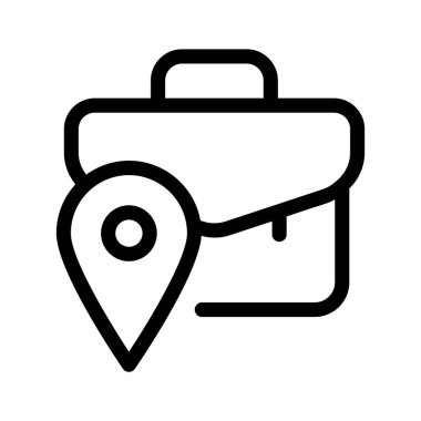 İş seyahatini sembolize eden lokasyon rozetli bir çanta.