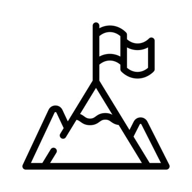 Bir dağın tepesindeki bayrak, iş başarısını simgeliyor.