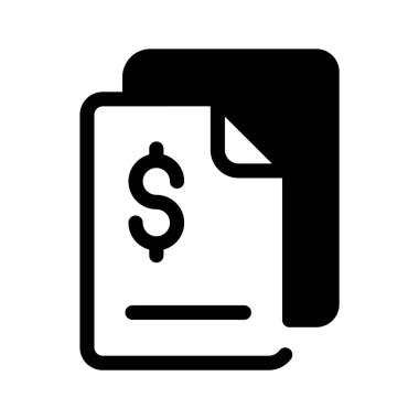 Dolar sembollü, mali kayıtları temsil eden bir belge.