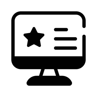 Bir yıldız gösteren, çevrimiçi yorumları temsil eden bir bilgisayar ekranı