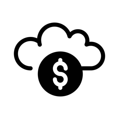 Bir dolarlı bir bulut, bulut tabanlı finansal hizmetleri simgeliyor.