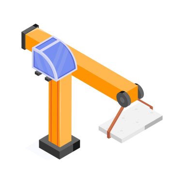 Bölgedeki ağır malzemeleri kaldırmak için sabit bir vinç