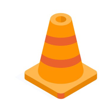 Ellerinizi inşaat konisinin bu inanılmaz izometrik simgesine koyun.