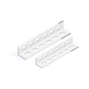 Modern stilde metal işçiliği, çelik kirişin modayı izometrik vektörü