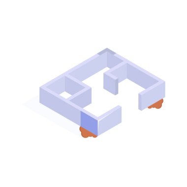 Bu yaratıcı el yapımı zemin planı izometrik simge tasarımını alın