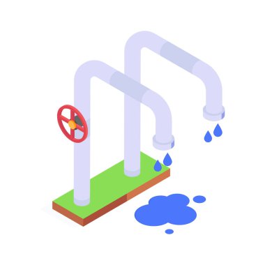 Su borusu sızdırıyor, tesisat ya da altyapı sorunlarını gösteriyor.