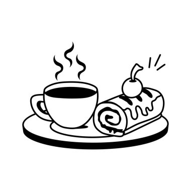 Meyveli reçel katmanlarıyla dolu rulo sünger kek.