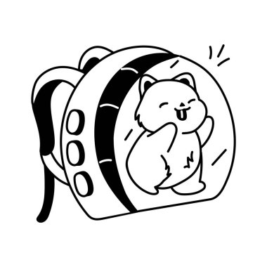 Küçük hayvanları güvenli bir şekilde taşımak için kompakt taşıyıcı, hayvan taşıyıcısının konsept simgesi