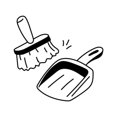 Hayvan alanlarını temiz ve düzenli tutmak için temizlik aracı, toz kalıbının premium simgesi