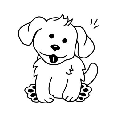 Elle çizilmiş sevimli köpek resmi tasarımı,