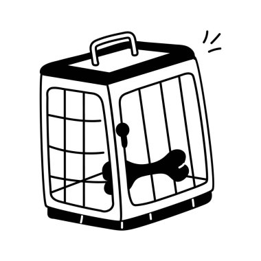 Köpekler için kafes, modern tarzda köpek kafesinin birinci sınıf simgesi.