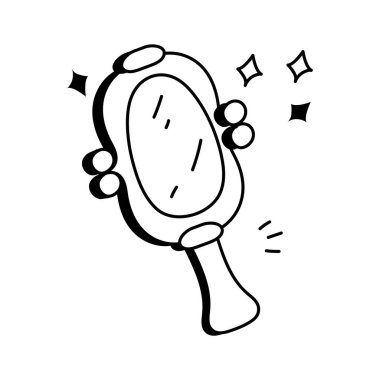 El aynası simgesi, güzellik ve kuaför aletleri için mükemmel