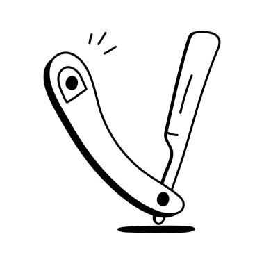 Güzellik ve tımar için uygun parlak bir jilet ikonu.